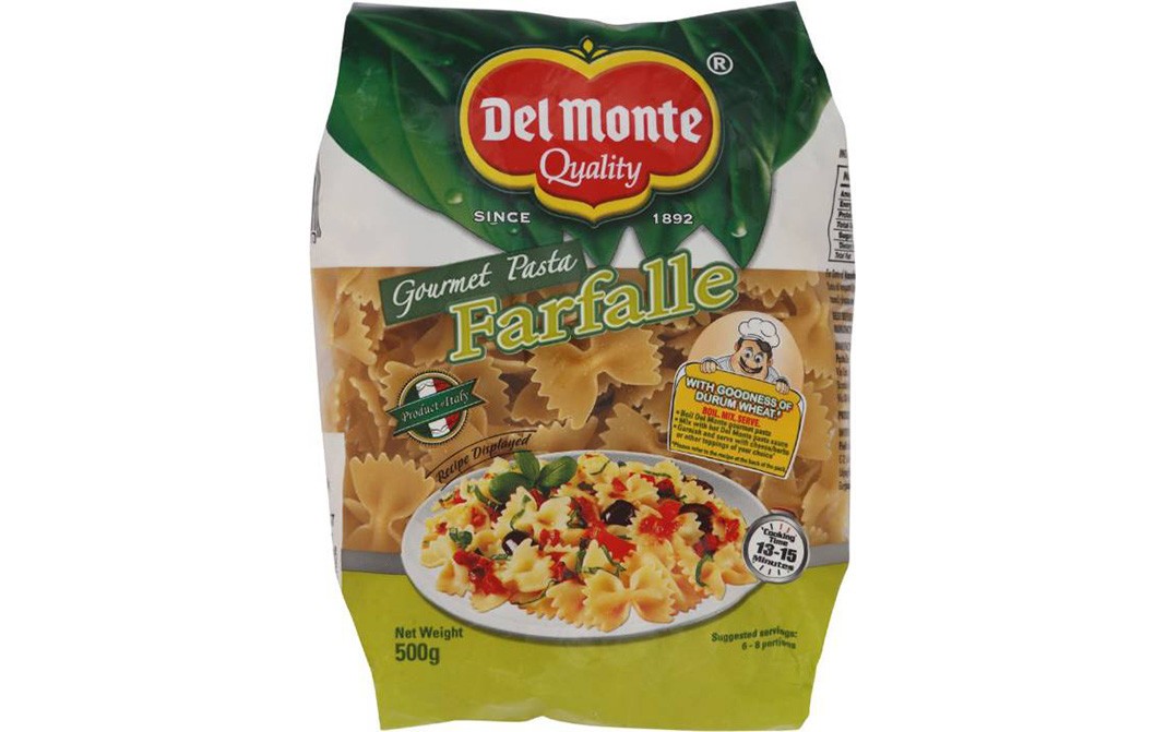 Del Monte Gourmet Pasta Farfalle   Pack  500 grams